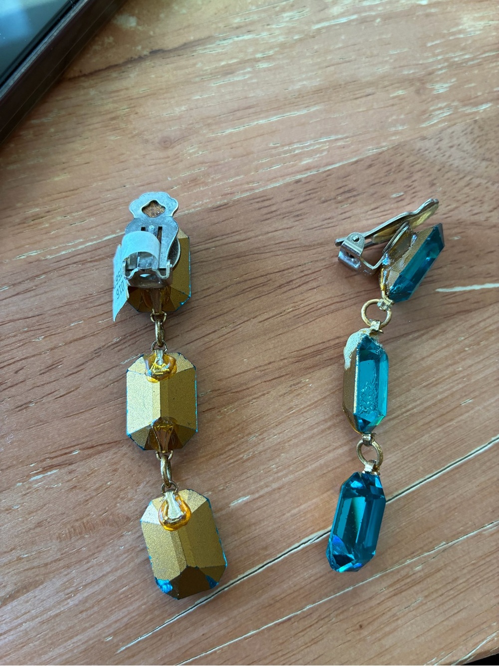 Blue Emerald-Cut Drop Earrings - Women Jewelry - Picture 2 of 5
